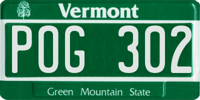 VT license plate POG302