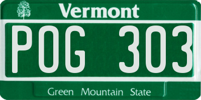 VT license plate POG303