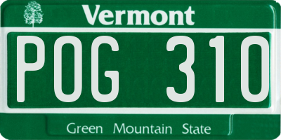 VT license plate POG310