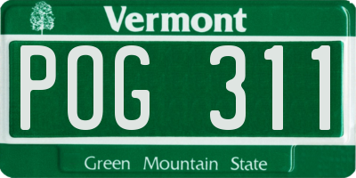 VT license plate POG311