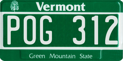 VT license plate POG312