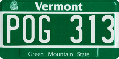 VT license plate POG313