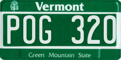 VT license plate POG320