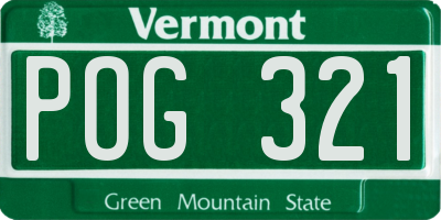 VT license plate POG321