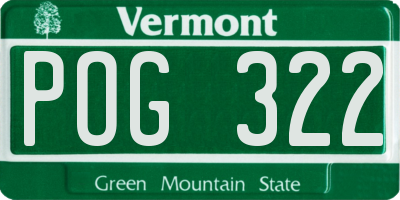 VT license plate POG322