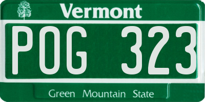 VT license plate POG323