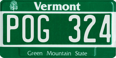 VT license plate POG324