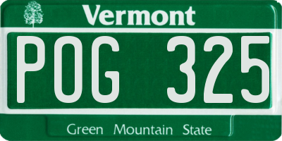 VT license plate POG325