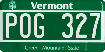 VT license plate POG327