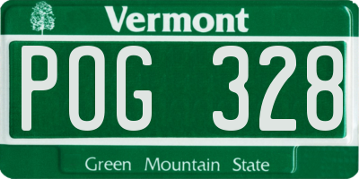 VT license plate POG328