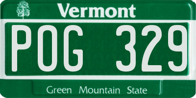 VT license plate POG329