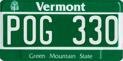 VT license plate POG330