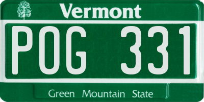 VT license plate POG331