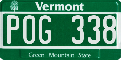 VT license plate POG338