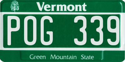 VT license plate POG339