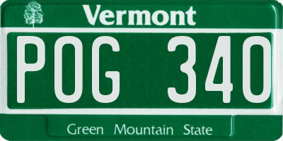 VT license plate POG340