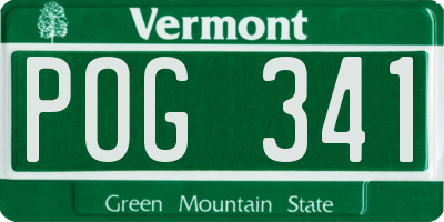 VT license plate POG341