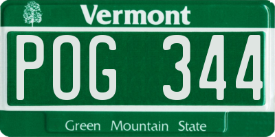 VT license plate POG344