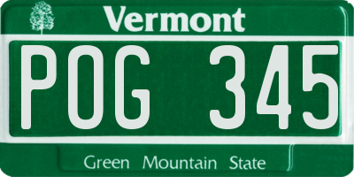 VT license plate POG345