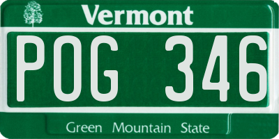 VT license plate POG346