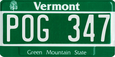 VT license plate POG347