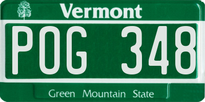 VT license plate POG348