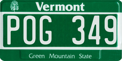 VT license plate POG349