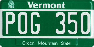VT license plate POG350