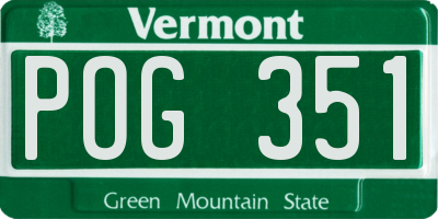 VT license plate POG351