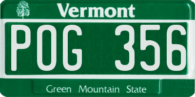 VT license plate POG356