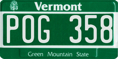 VT license plate POG358