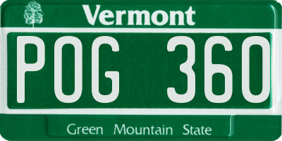 VT license plate POG360