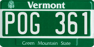 VT license plate POG361