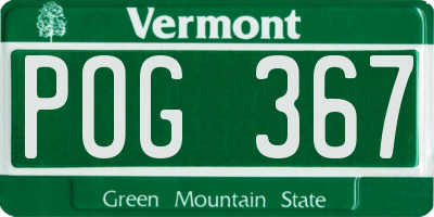 VT license plate POG367