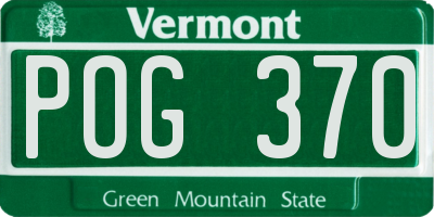 VT license plate POG370