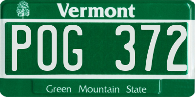 VT license plate POG372