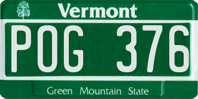 VT license plate POG376
