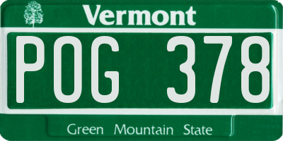 VT license plate POG378