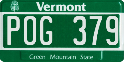 VT license plate POG379