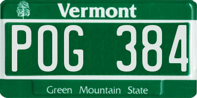 VT license plate POG384
