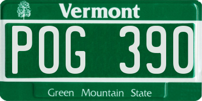 VT license plate POG390