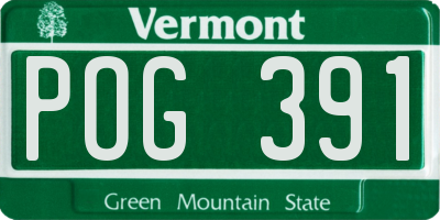 VT license plate POG391