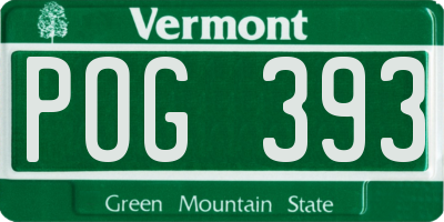 VT license plate POG393