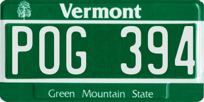 VT license plate POG394