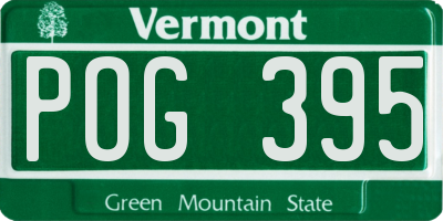 VT license plate POG395