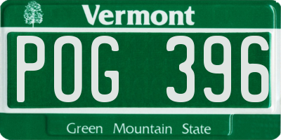 VT license plate POG396