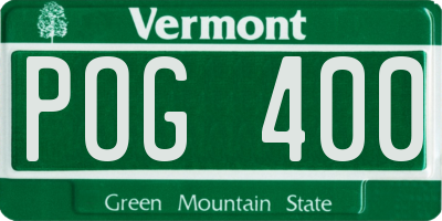 VT license plate POG400