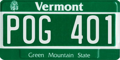 VT license plate POG401