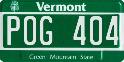 VT license plate POG404