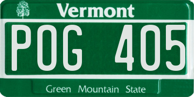VT license plate POG405
